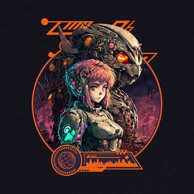 Mecha Anime Girl and Cyborg Cyberpunk Futuristic by soulfulprintss8